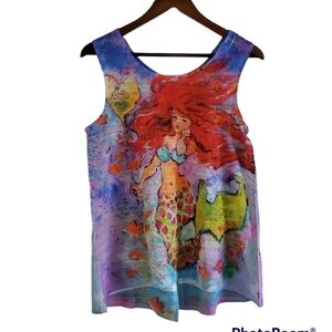 Leoma Lovegrove Art To Wear Club Mermaid Tunic Tank Top Lagenlook Size S NWT